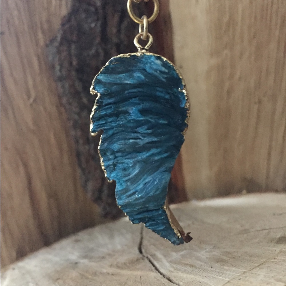 Druzy Angel’s Wing with Apatite Accents Necklace by Katherine Morris Designs